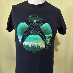 Xbox Green Forest Graphic Men's Black T Shirt Size Small